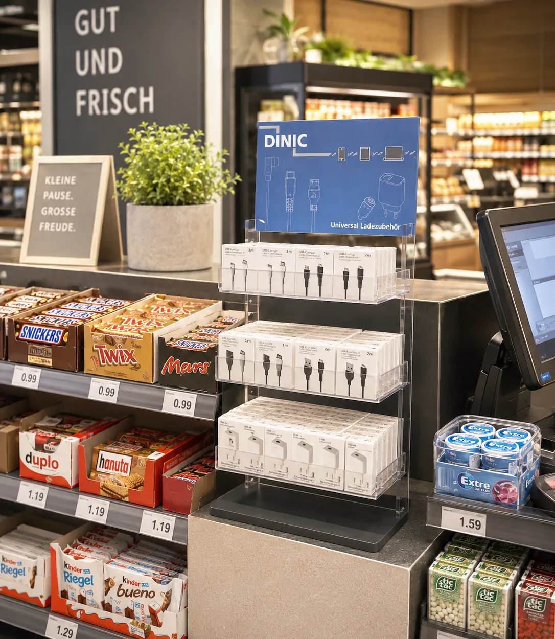 DINIC Thekendisplay in einem kleinen Lebensmittelmarkt
